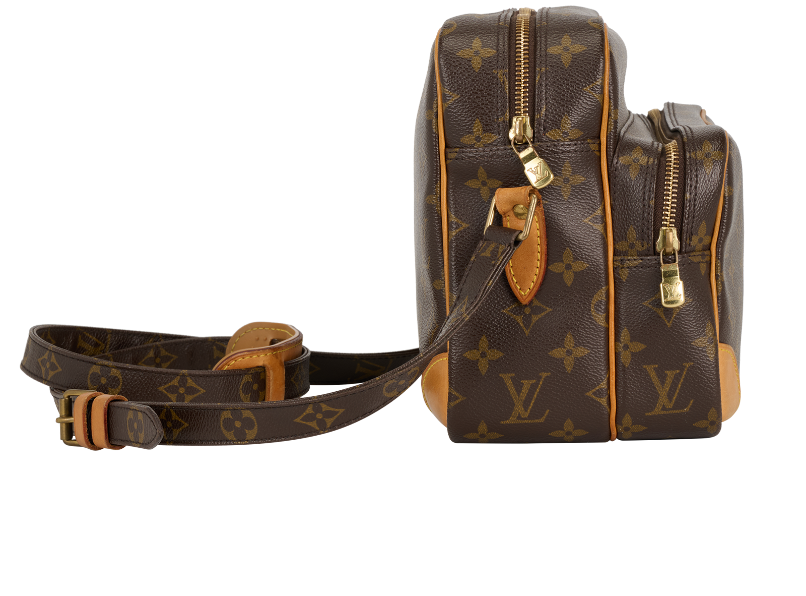 Nile Crossbody, &pound;695, Handbags, Beige/Brown, Canvas, Side view